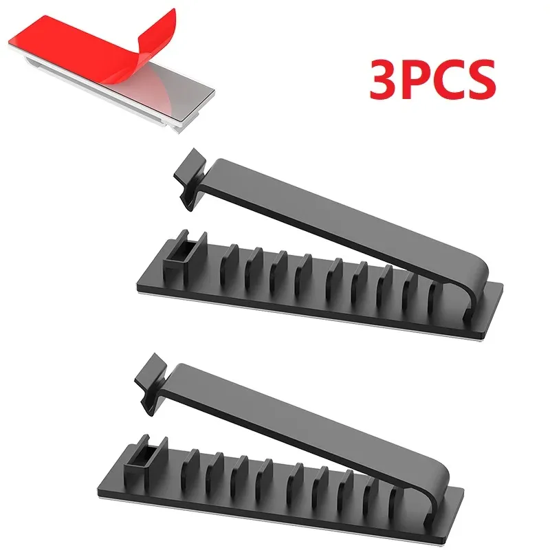 Organisateur de câbles auto-adhésif, lot de 1/3/5, 5/8/10 emplacements, clips de fixation pour bureau, téléviseur, PC et câbles Ethernet sous bureau, gestion des câbles USB 10