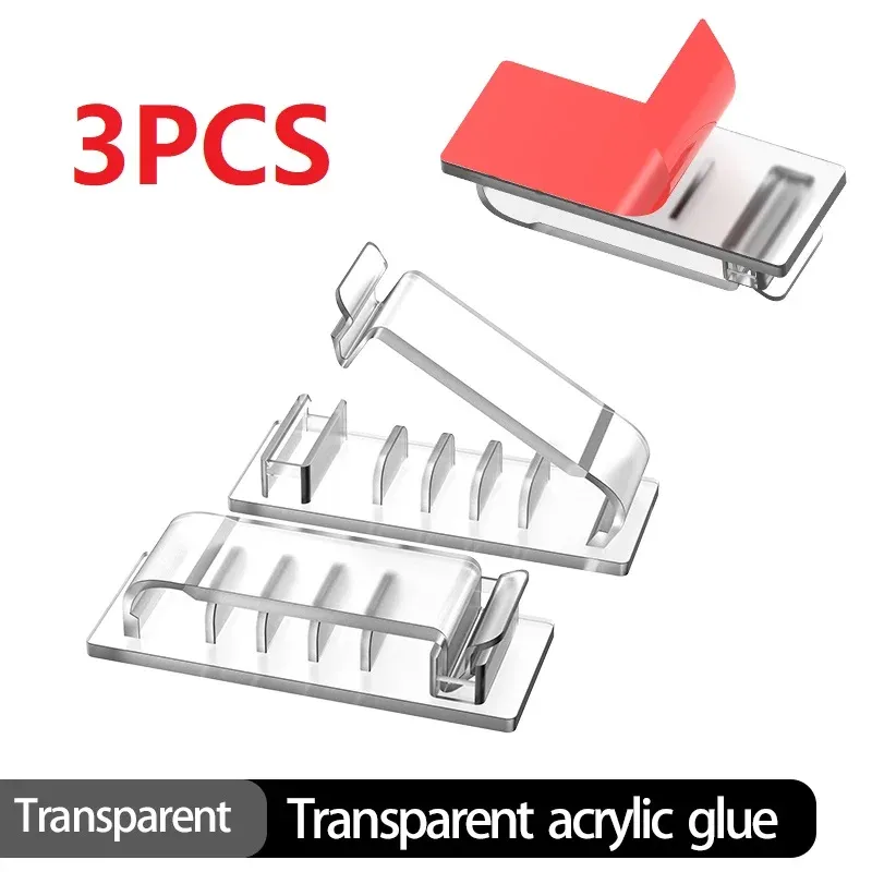 Organisateur de câbles auto-adhésif, lot de 1/3/5, 5/8/10 emplacements, clips de fixation pour bureau, téléviseur, PC et câbles Ethernet sous bureau, gestion des câbles USB 14
