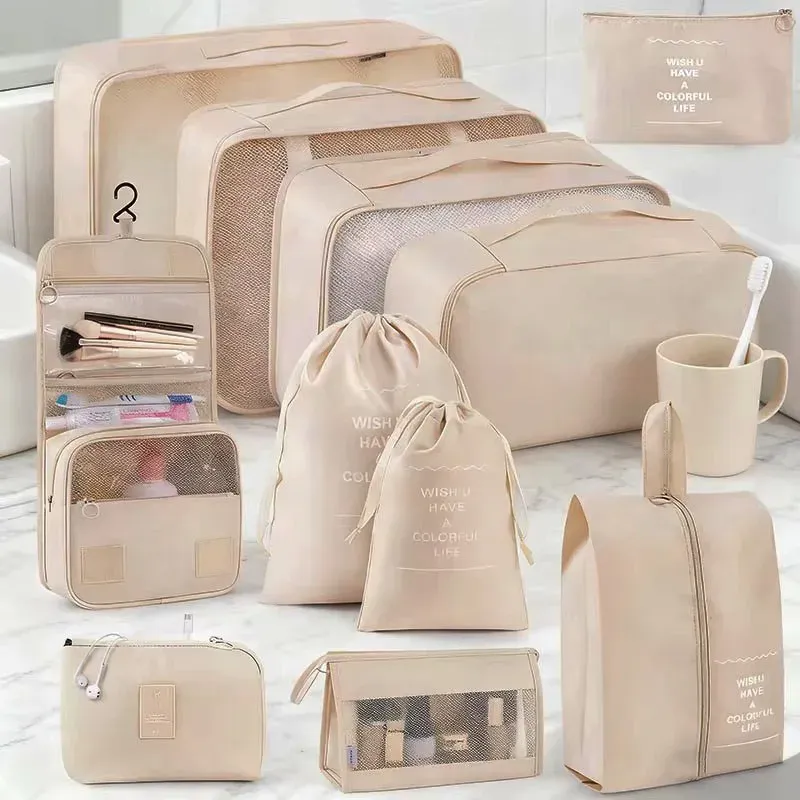 Ensemble de cubes d'emballage et sacs de rangement pour valise : organisation des vêtements, articles de toilette et chaussures - Image 1