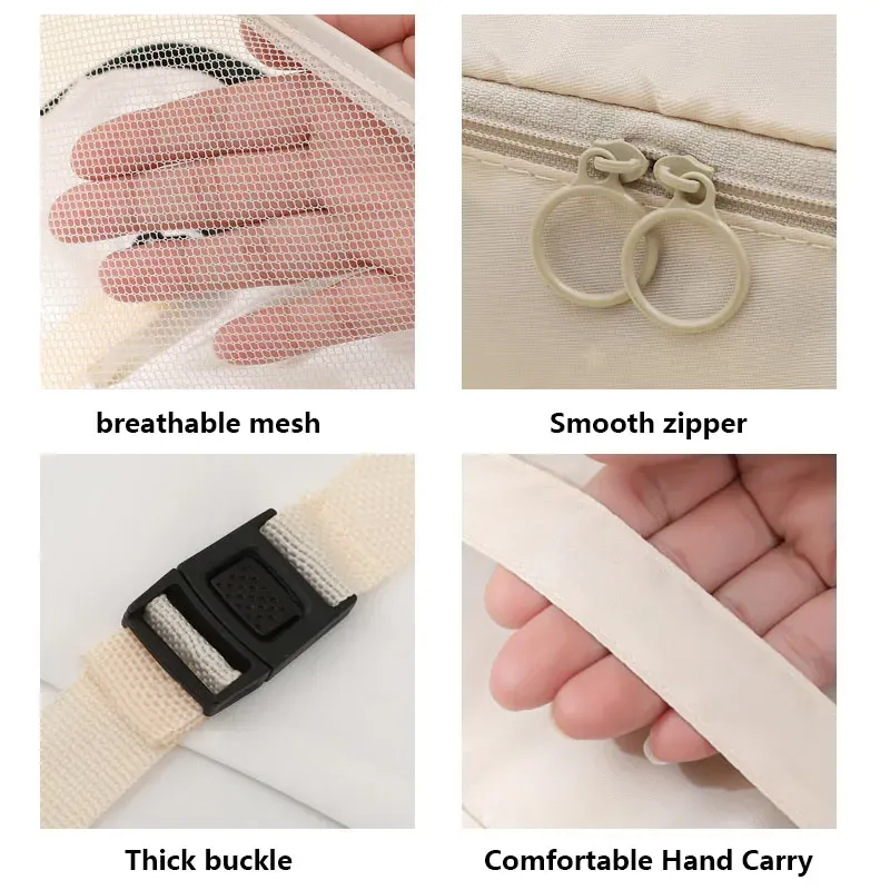 Ensemble de cubes d'emballage et sacs de rangement pour valise : organisation des vêtements, articles de toilette et chaussures 5