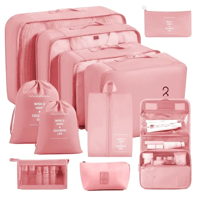 Ensemble de cubes d'emballage et sacs de rangement pour valise : organisation des vêtements, articles de toilette et chaussures 31