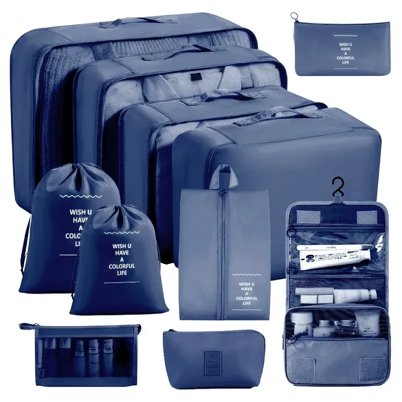 Ensemble de cubes d'emballage et sacs de rangement pour valise : organisation des vêtements, articles de toilette et chaussures 34