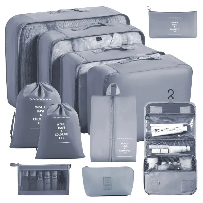 Ensemble de cubes d'emballage et sacs de rangement pour valise : organisation des vêtements, articles de toilette et chaussures 32