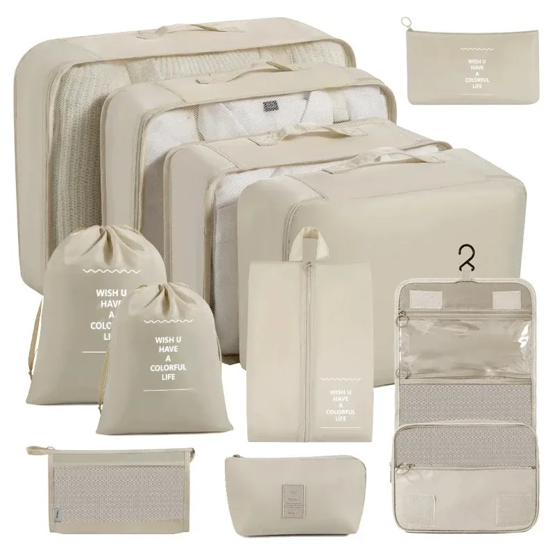 Ensemble de cubes d'emballage et sacs de rangement pour valise : organisation des vêtements, articles de toilette et chaussures 26