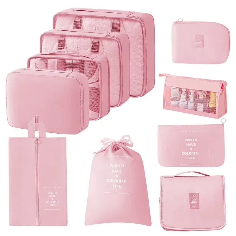 Ensemble de cubes d'emballage et sacs de rangement pour valise : organisation des vêtements, articles de toilette et chaussures 25