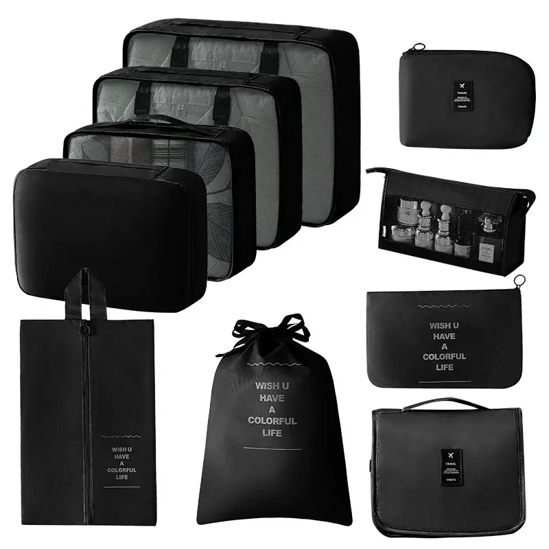 Ensemble de cubes d'emballage et sacs de rangement pour valise : organisation des vêtements, articles de toilette et chaussures 30