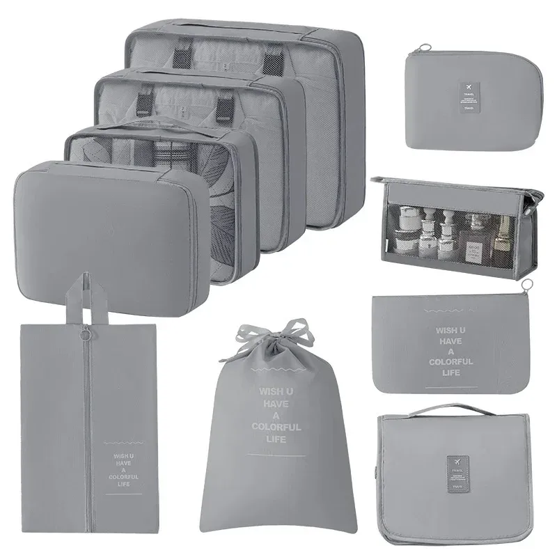 Ensemble de cubes d'emballage et sacs de rangement pour valise : organisation des vêtements, articles de toilette et chaussures 29