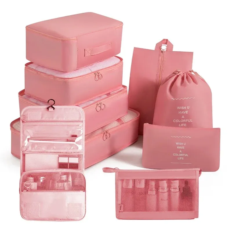 Ensemble de cubes d'emballage et sacs de rangement pour valise : organisation des vêtements, articles de toilette et chaussures 27