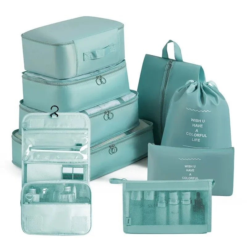 Ensemble de cubes d'emballage et sacs de rangement pour valise : organisation des vêtements, articles de toilette et chaussures 18