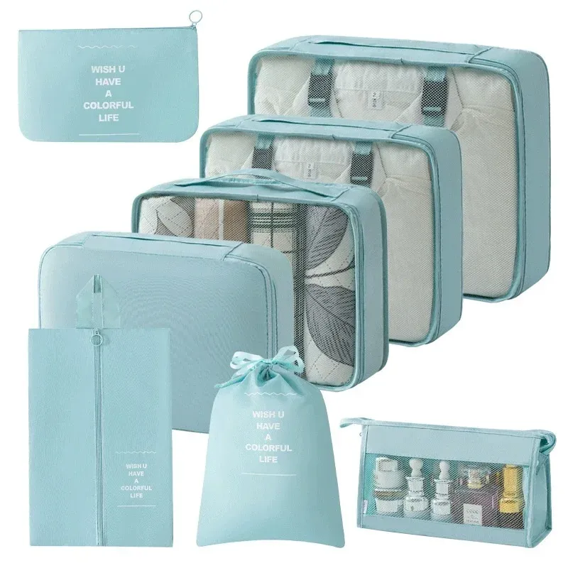 Ensemble de cubes d'emballage et sacs de rangement pour valise : organisation des vêtements, articles de toilette et chaussures 20