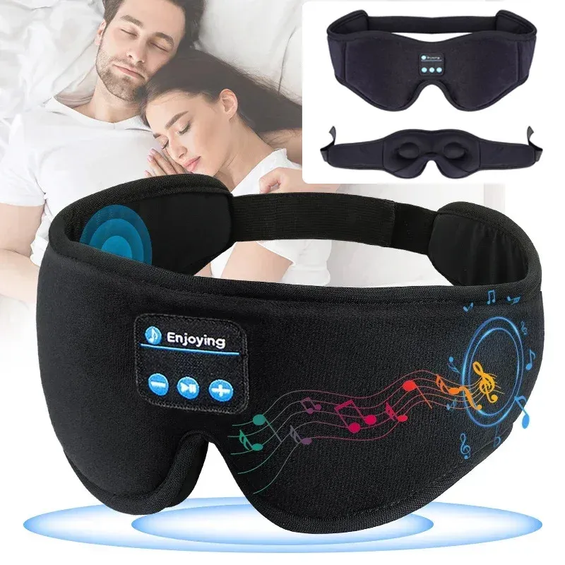 Masque de sommeil 3D Bluetooth 5.0 avec haut-parleurs HD intégrés et lecture de musique, sans fil - Image 1