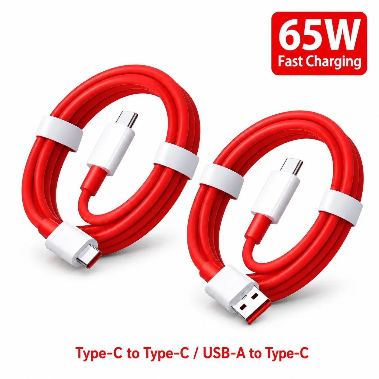 Câble USB-C 65 W à charge rapide, câble de données Type-C, USB-A vers USB-C, USB-C vers USB-C, compatible OnePlus 13, 12, 11, 10 Pro et Nord, charge rapide PD, 1 m, 1,5 m, 2 m