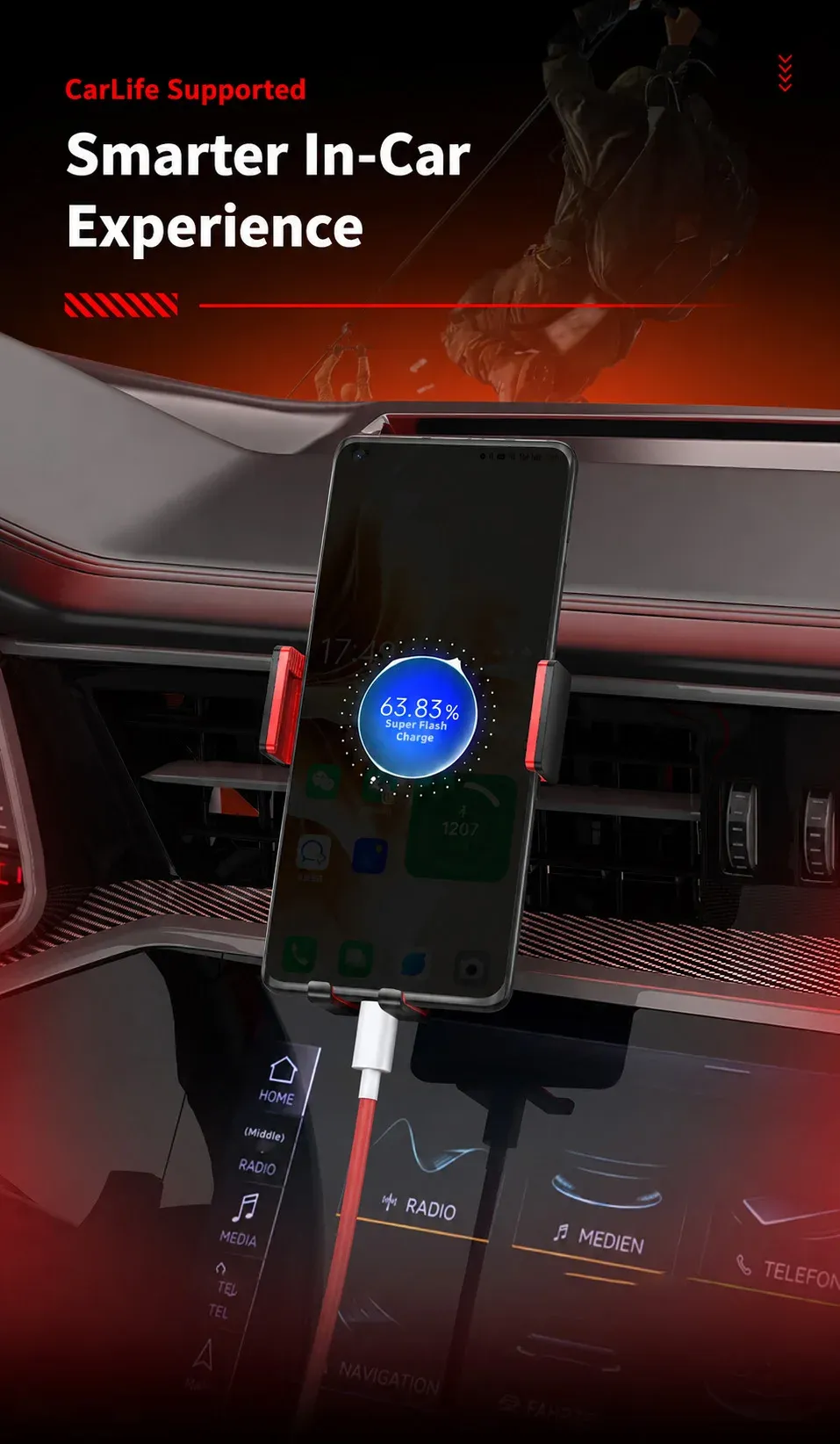 Câble USB-C 65 W à charge rapide, finition soignée