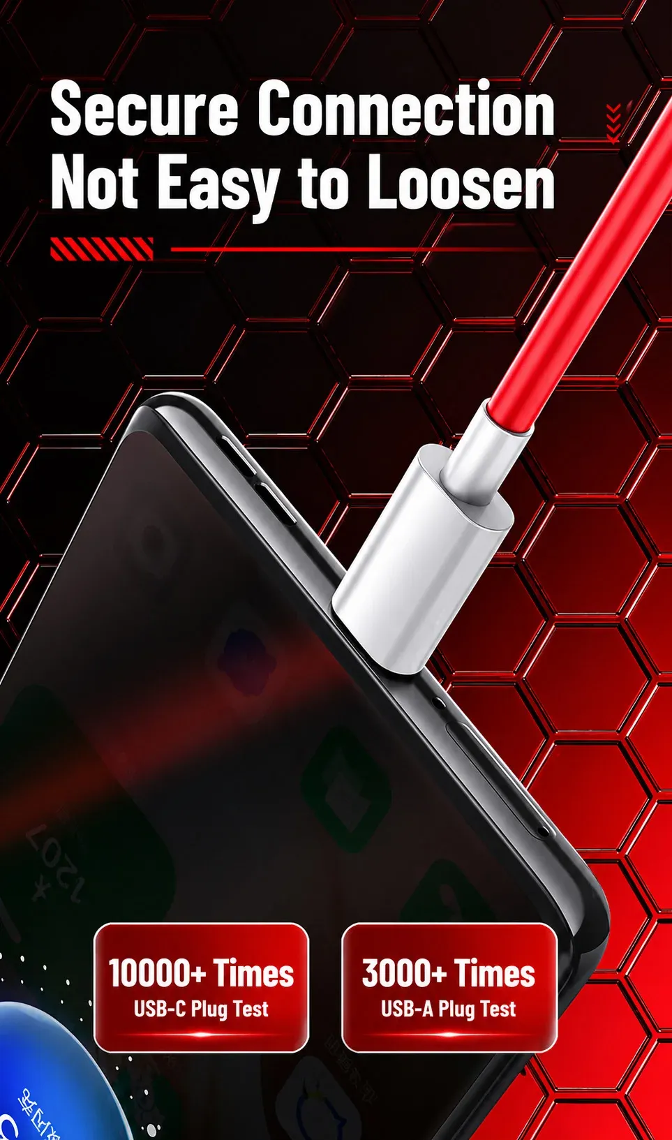 Câble USB-C 65 W à charge rapide, usage quotidien