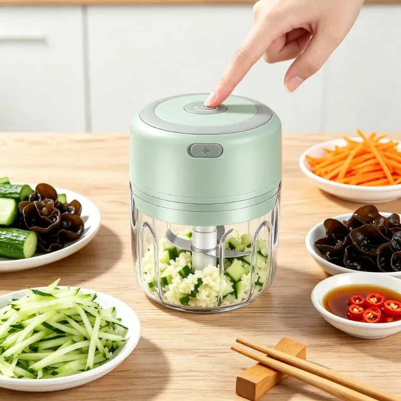Mini Hachoir Électrique USB Portable pour Ail, Viande et Légumes 4