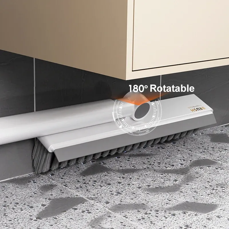 Brosse multifonctionnelle à long manche pour sols de salle de bains et de cuisine, joints de carrelage, murs et toilettes 5