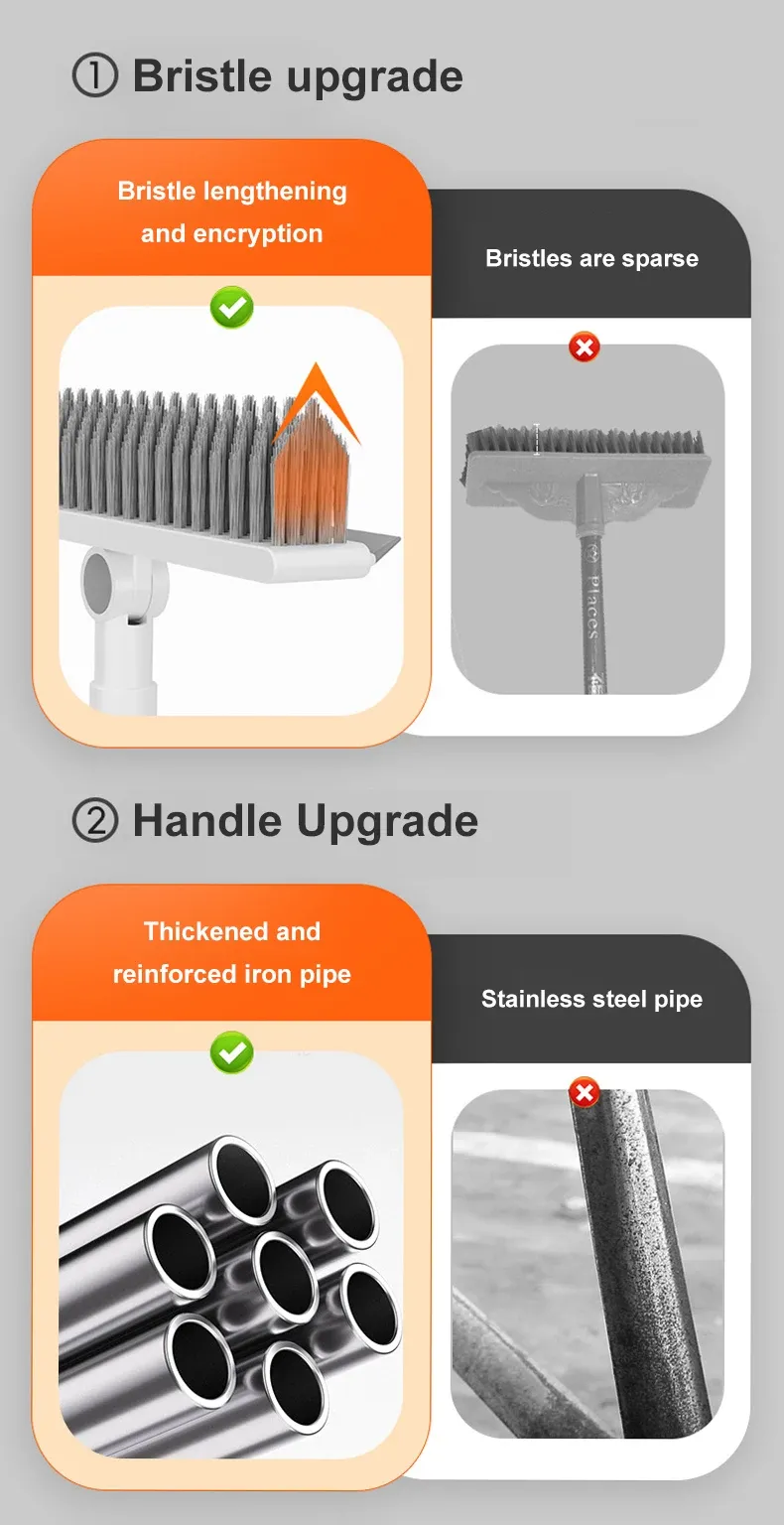 Brosse de sol en situation d'utilisation dans une salle de bains