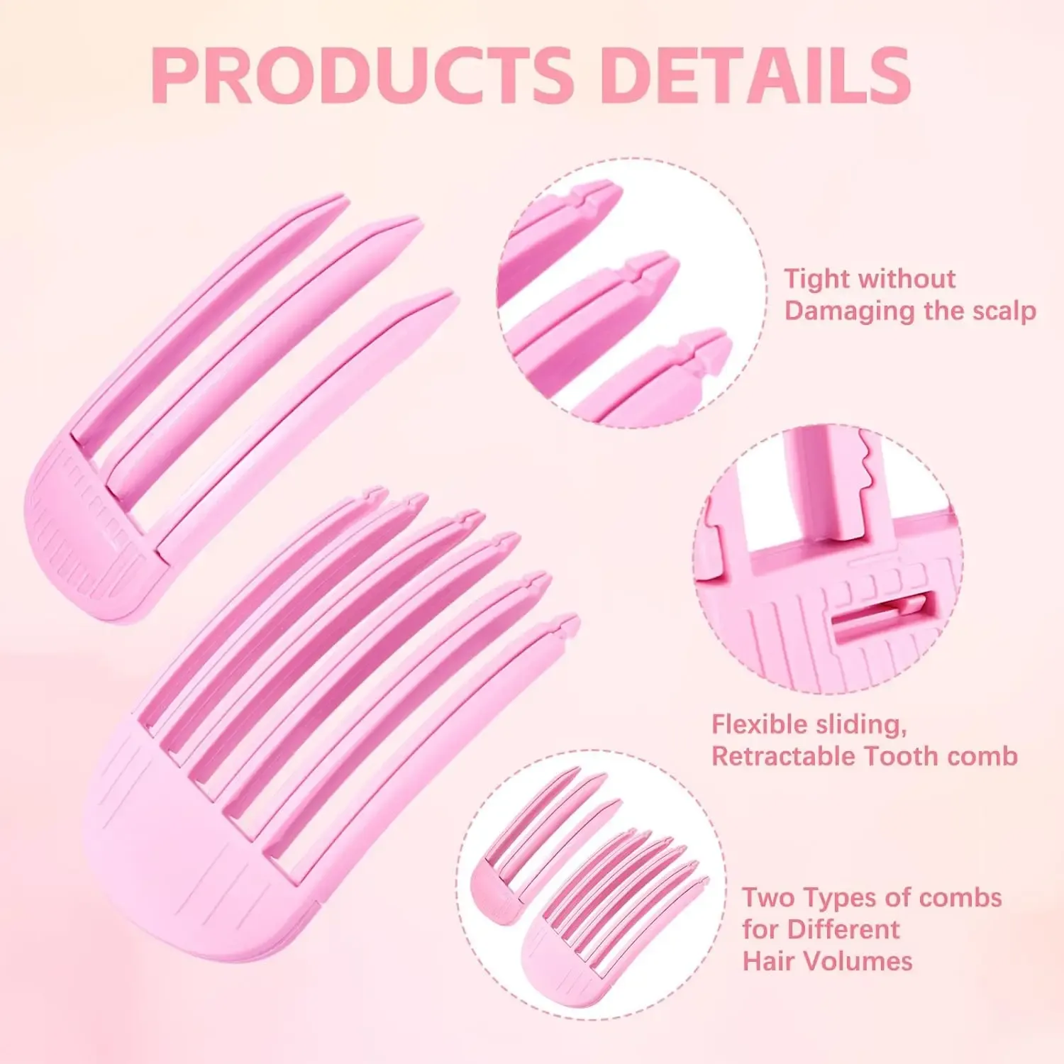 Lot de 2 pinces volumisantes pour frange moelleuse et volume au sommet de la tête, effet racines instantané et invisible 2