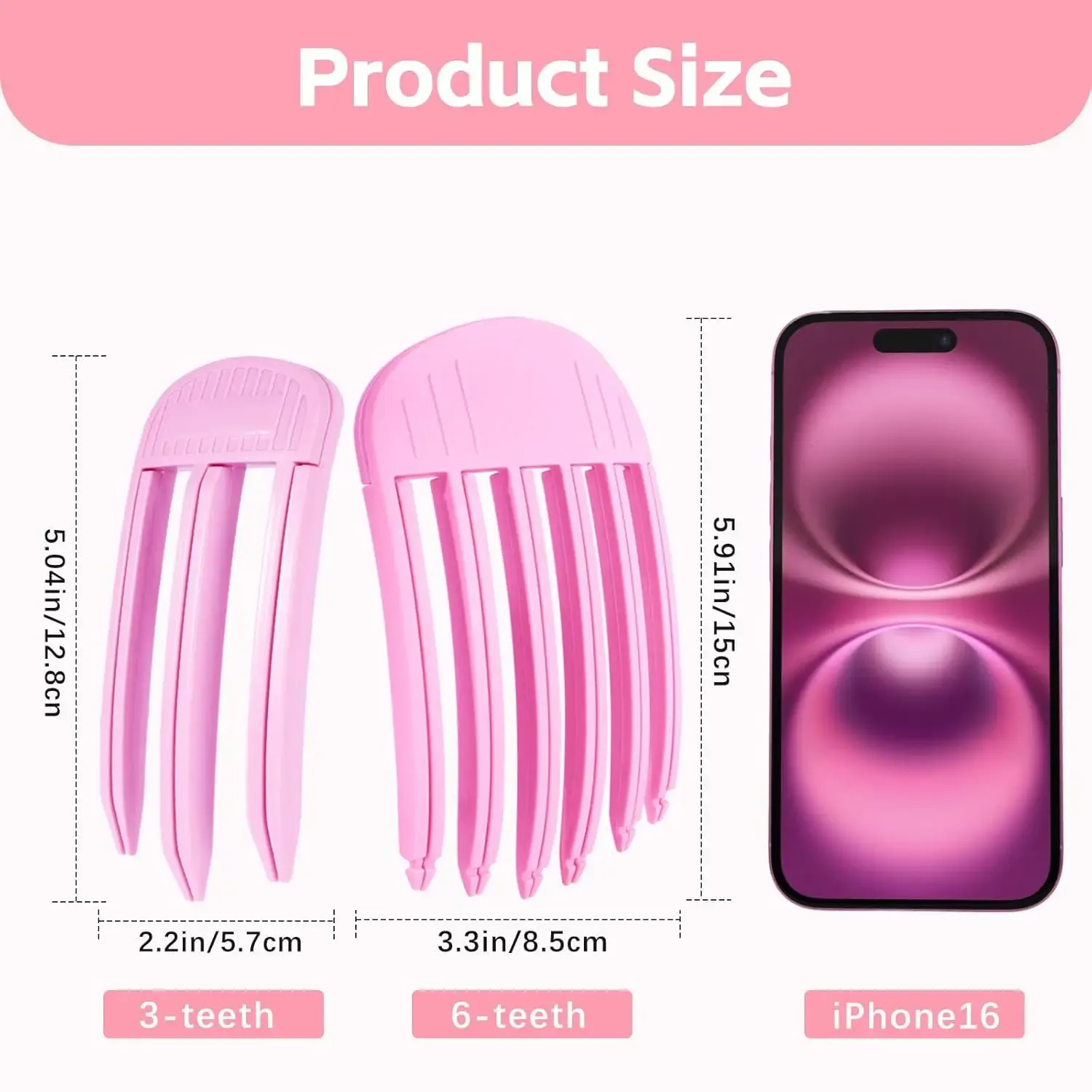 Lot de 2 pinces volumisantes pour frange moelleuse et volume au sommet de la tête, effet racines instantané et invisible 3