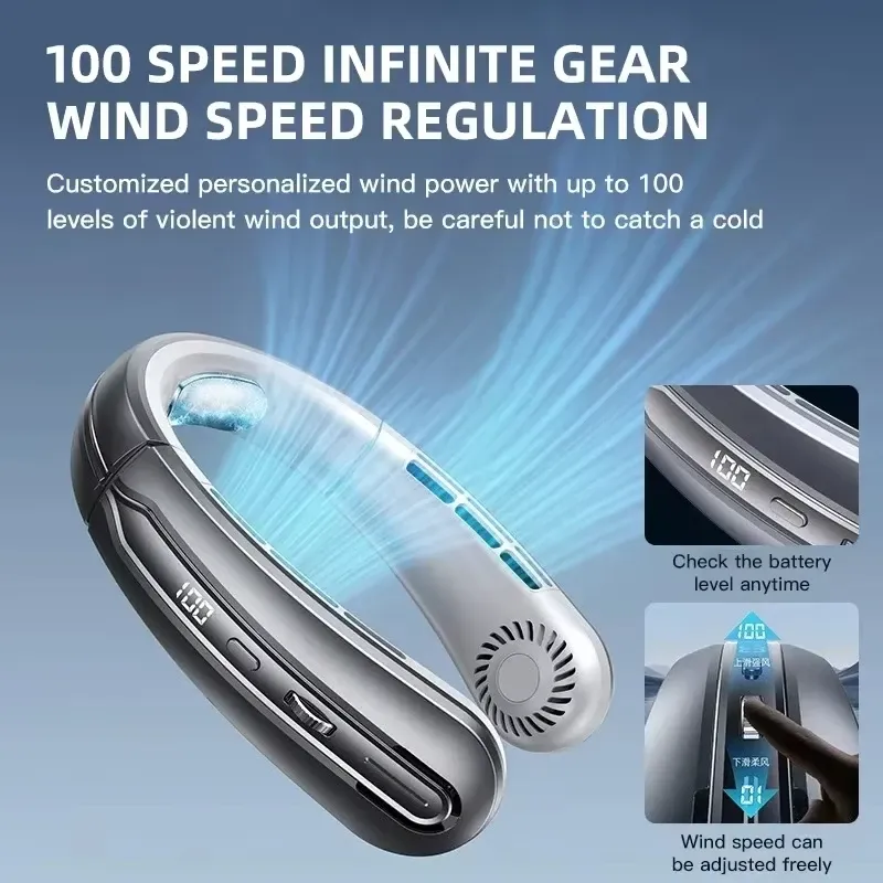 Ventilateur de cou portable, finitions soignées