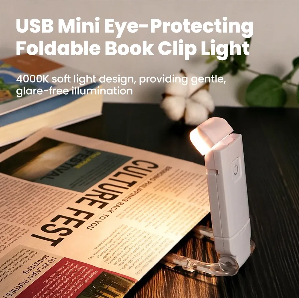 Lampe de lecture LED portable rechargeable à clipser