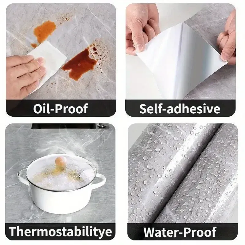 Papier peint auto-adhésif 30 x 30 cm, lot de 10, 20 ou 40 pièces – Autocollants carrelage imperméables pour cuisine et salle de bains 4