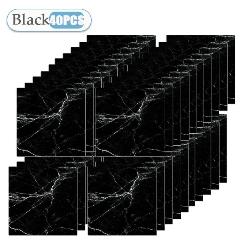 Papier peint auto-adhésif 30 x 30 cm, lot de 10, 20 ou 40 pièces – Autocollants carrelage imperméables pour cuisine et salle de bains 20