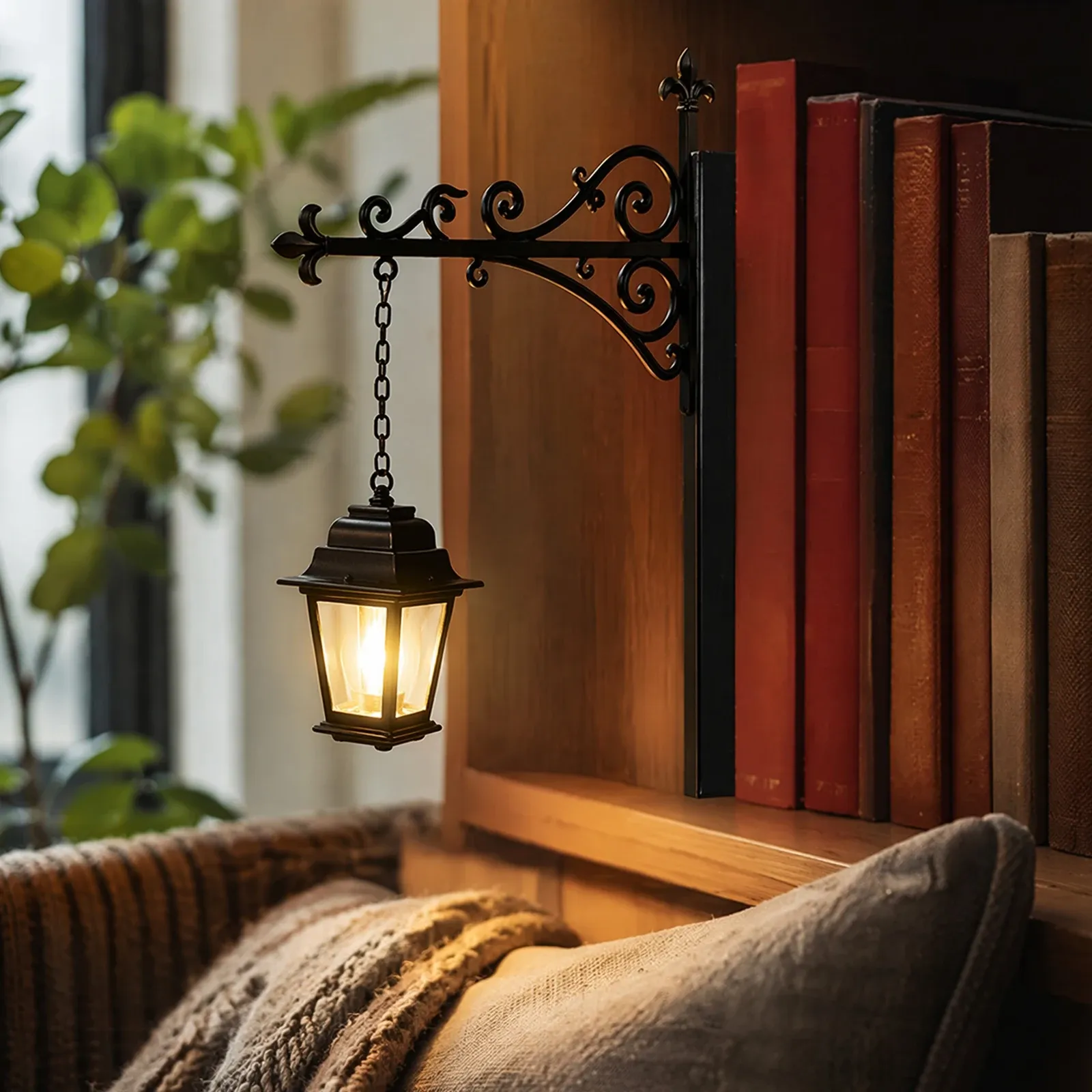 Lanterne décorative sur étagère