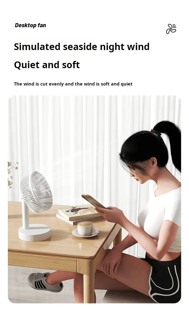 Ventilateur de bureau portable en situation