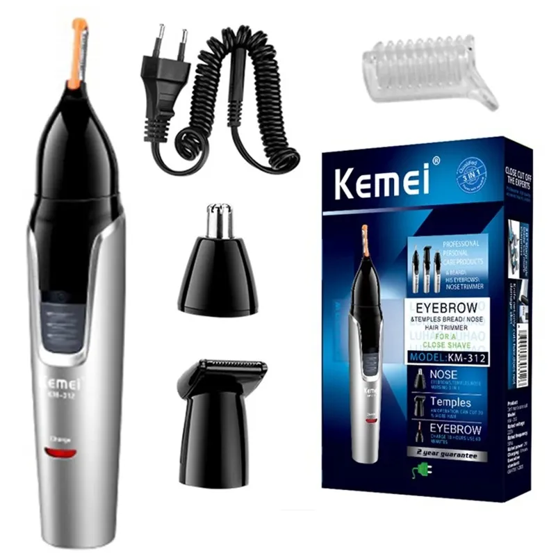 Tondeuse à nez et oreilles rechargeable 3 en 1 pour hommes, avec micro-rasoir et tondeuse à sourcils - Image 1