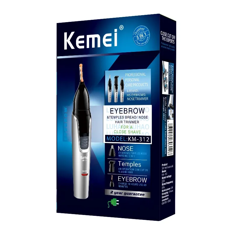 Tondeuse à nez et oreilles rechargeable 3 en 1 pour hommes, avec micro-rasoir et tondeuse à sourcils 6