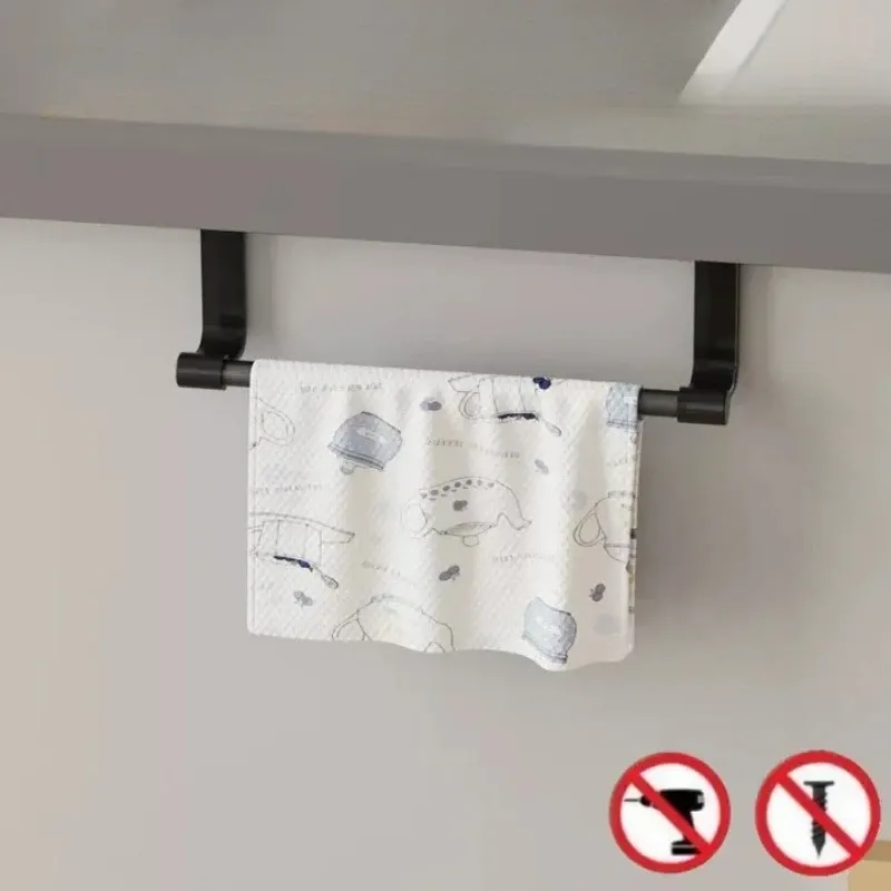 Porte-serviettes pour porte d'armoire de cuisine 23/36 cm, support suspendu sans perçage pour salle de bain, organisateur domestique 2