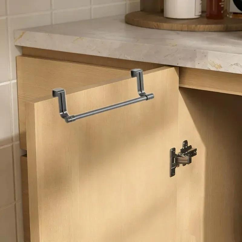 Porte-serviettes pour porte d'armoire de cuisine 23/36 cm, support suspendu sans perçage pour salle de bain, organisateur domestique 8