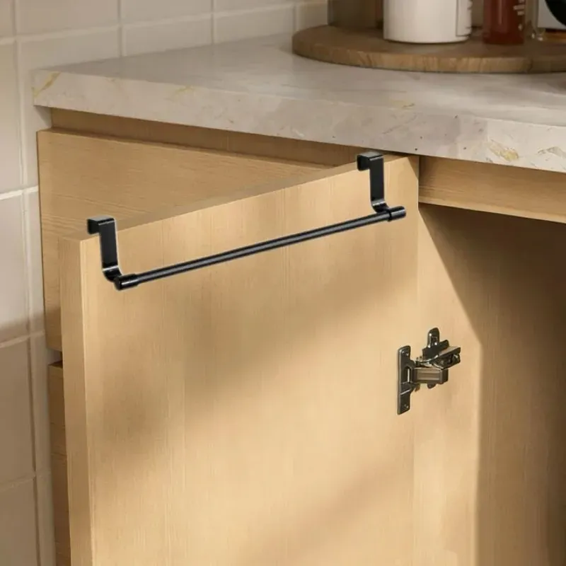 Porte-serviettes pour porte d'armoire de cuisine 23/36 cm, support suspendu sans perçage pour salle de bain, organisateur domestique 10