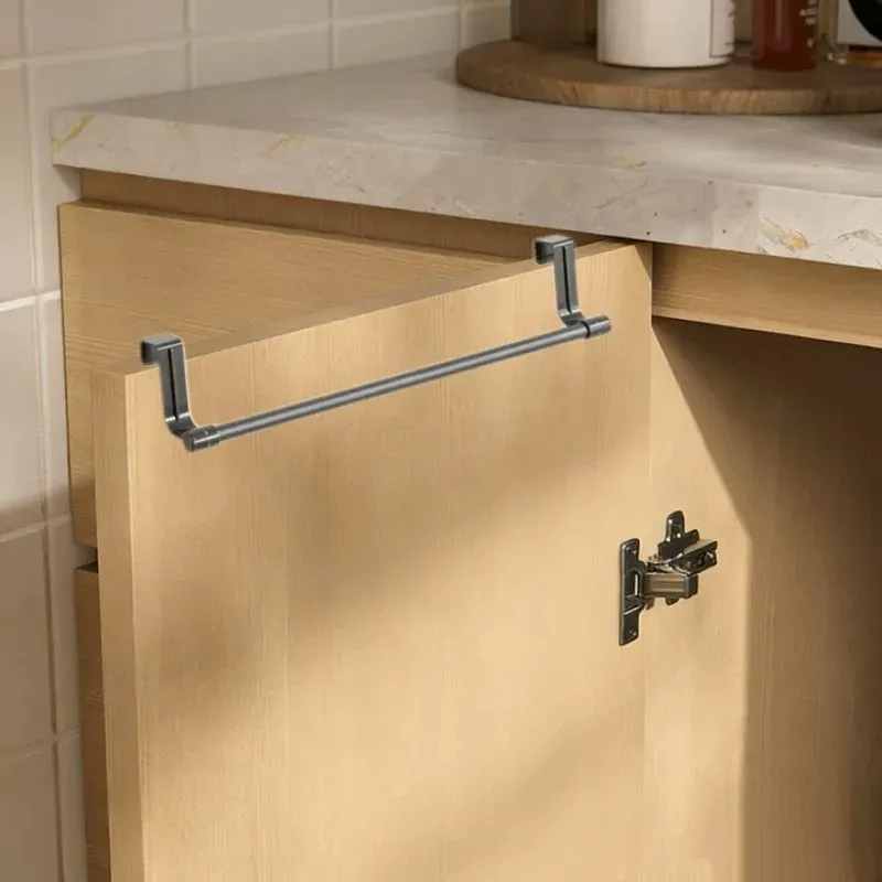 Porte-serviettes pour porte d'armoire de cuisine 23/36 cm, support suspendu sans perçage pour salle de bain, organisateur domestique 11