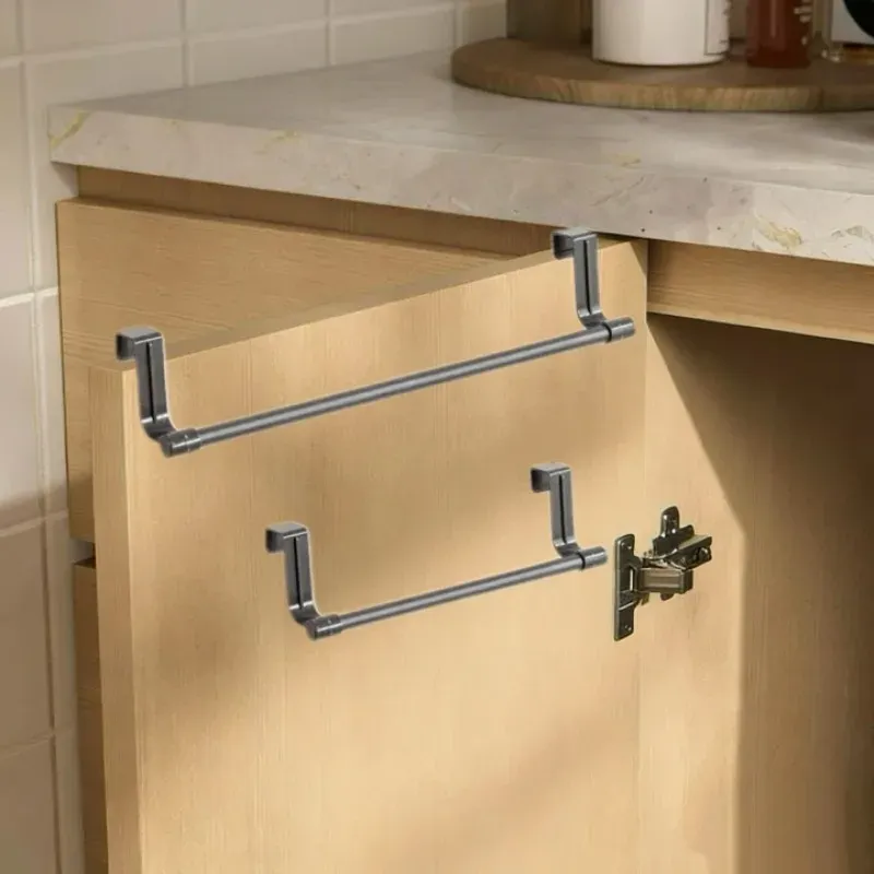 Porte-serviettes pour porte d'armoire de cuisine 23/36 cm, support suspendu sans perçage pour salle de bain, organisateur domestique 14
