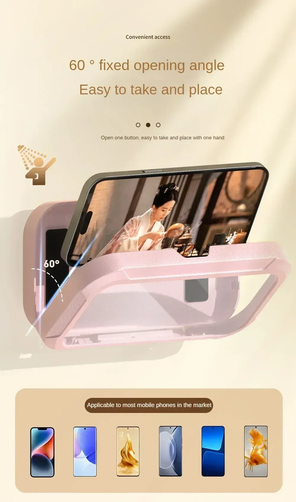 Support de téléphone de douche étanche, utilisation en douche