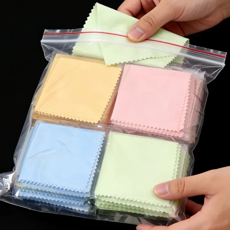 Chiffons de nettoyage en microfibre pour lunettes, écrans de téléphone et bijoux, couleurs assorties - Image 1