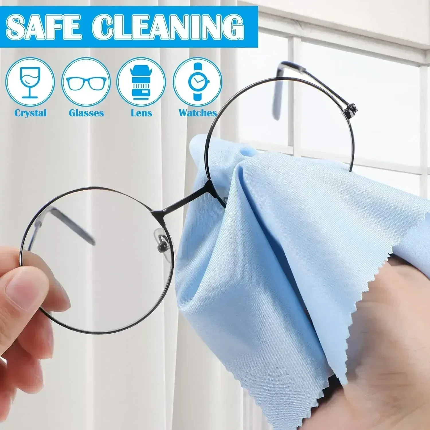Chiffons de nettoyage en microfibre pour lunettes, écrans de téléphone et bijoux, couleurs assorties 3