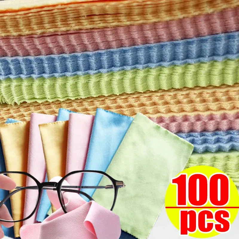 Chiffons de nettoyage en microfibre pour lunettes, écrans de téléphone et bijoux, couleurs assorties 10