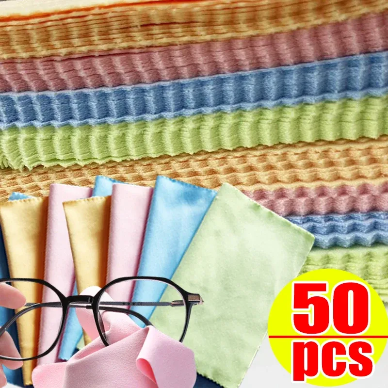 Chiffons de nettoyage en microfibre pour lunettes, écrans de téléphone et bijoux, couleurs assorties 9