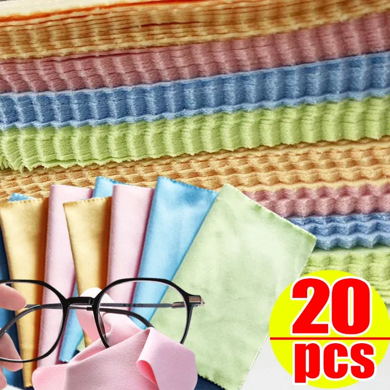 Chiffons de nettoyage en microfibre pour lunettes, écrans de téléphone et bijoux, couleurs assorties 12