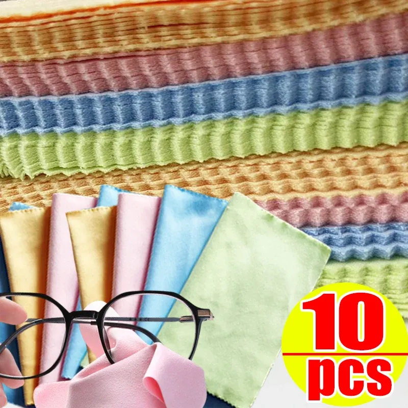 Chiffons de nettoyage en microfibre pour lunettes, écrans de téléphone et bijoux, couleurs assorties 11