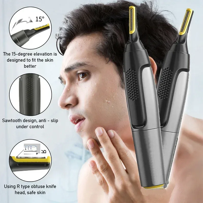 Tondeuse électrique pour le nez et les oreilles, étanche, rechargeable, pour homme 2