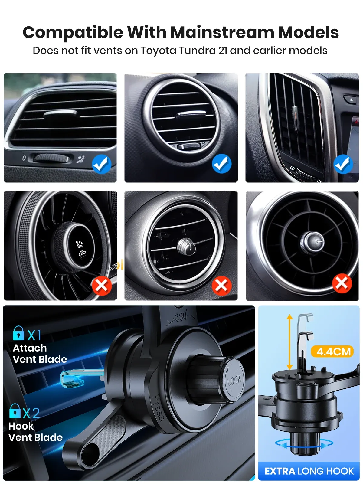 Support TOPK fixé sur la grille d'aération