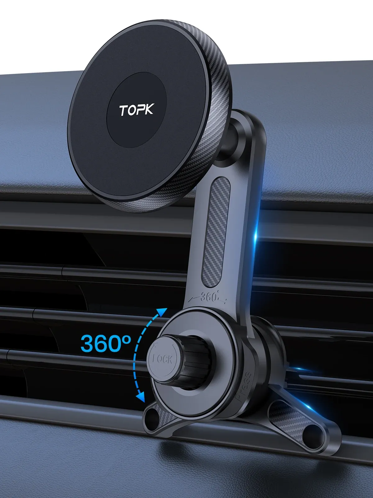 Support magnétique pour téléphone de voiture TOPK
