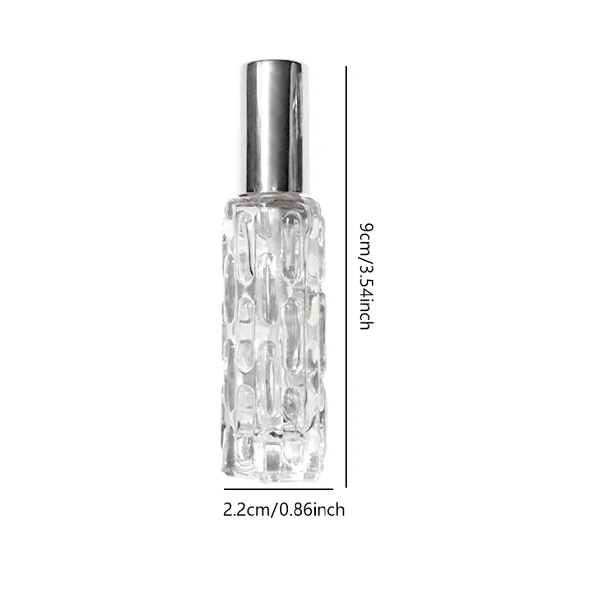 Flacon vaporisateur de parfum en verre de 10 ml à tête en aluminium, rechargeable, vide, lot de 1 4