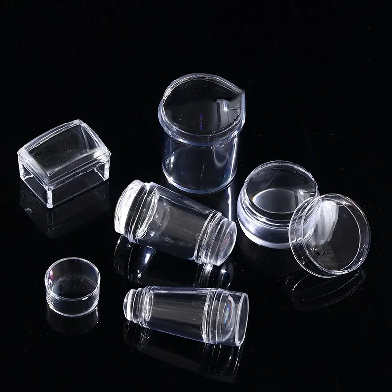 Kit de stamping nail art en silicone transparent, comprenant plaques de stamping, pochoirs et grattoir 5