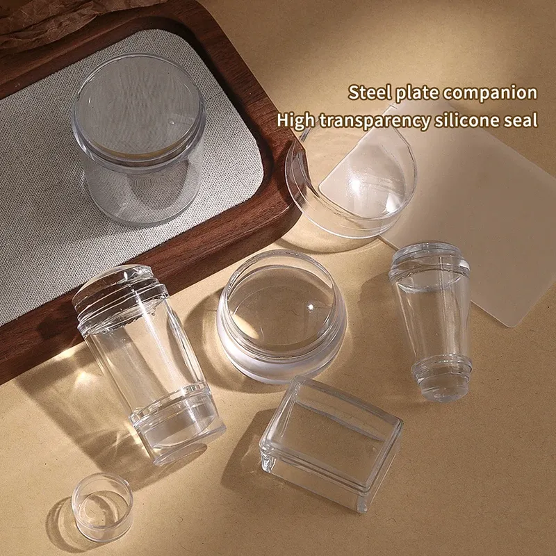 Kit d'estampage pour nail art en silicone transparent