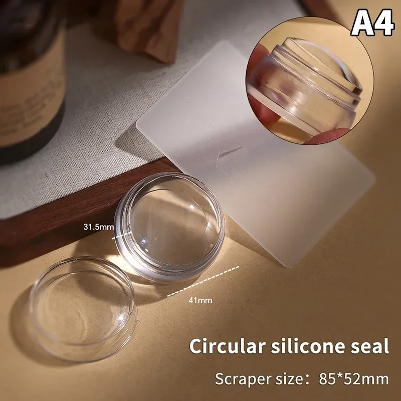 Kit de stamping nail art en silicone transparent, comprenant plaques de stamping, pochoirs et grattoir 16